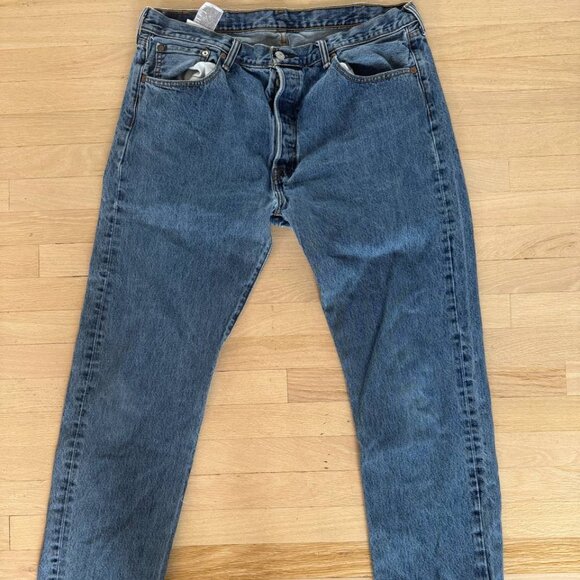 Levis Strauss Other - Levi’s 501 Jeans Button fly light wash denim straight leg size 38x36